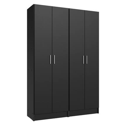 Front. Madesa - Madesa Kitchen Set 2 Pantry Storage Cabinet with 10 Utility Shelves 47"L Wooden Organization Unit for Kitchen - Black - Black.