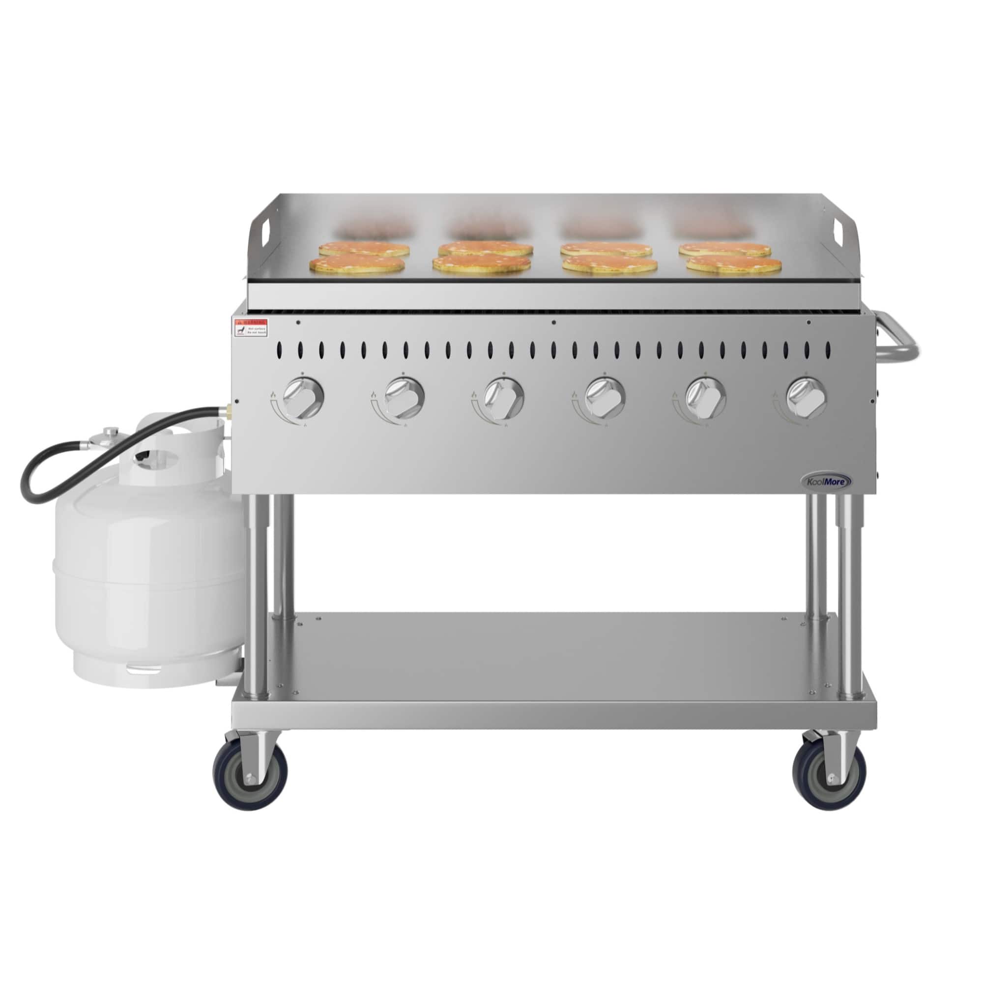 Koolmore - 48 in. Commercial Outdoor Propane Gas Grill with Griddle, ETL Listed in Stainless-Steel (CGKIT4-48G) - Stainless Steel