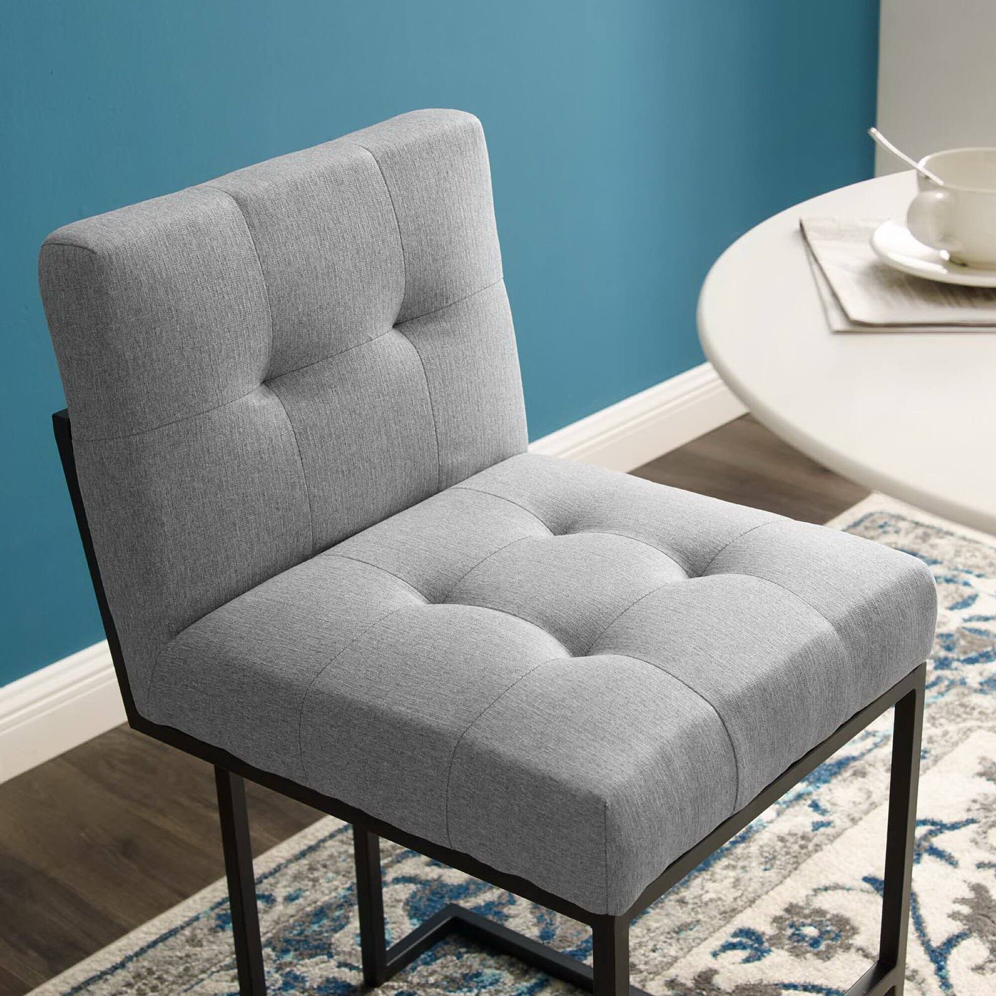 Alt View 4. Modway - Privy Black Stainless Steel Upholstered Fabric Counter Stool by Modway - Gray.
