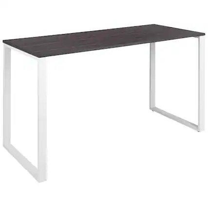 Front. Emma + Oliver - Modern Commercial Grade Desk Industrial Style Computer Desk Sturdy Home Office Desk - 55" Length - Rustic Gray.