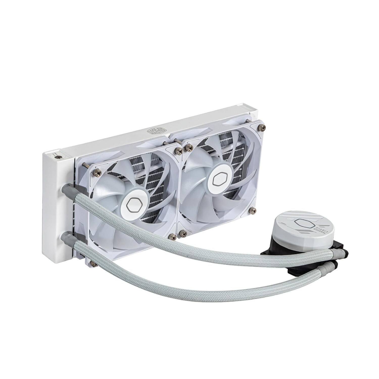Left. Cooler Master - Cooler Master MasterLiquid 240L Core White AIO, ARGB Sync, AMD AM5/AM4, Intel LGA 1851/1700/1200 - White.