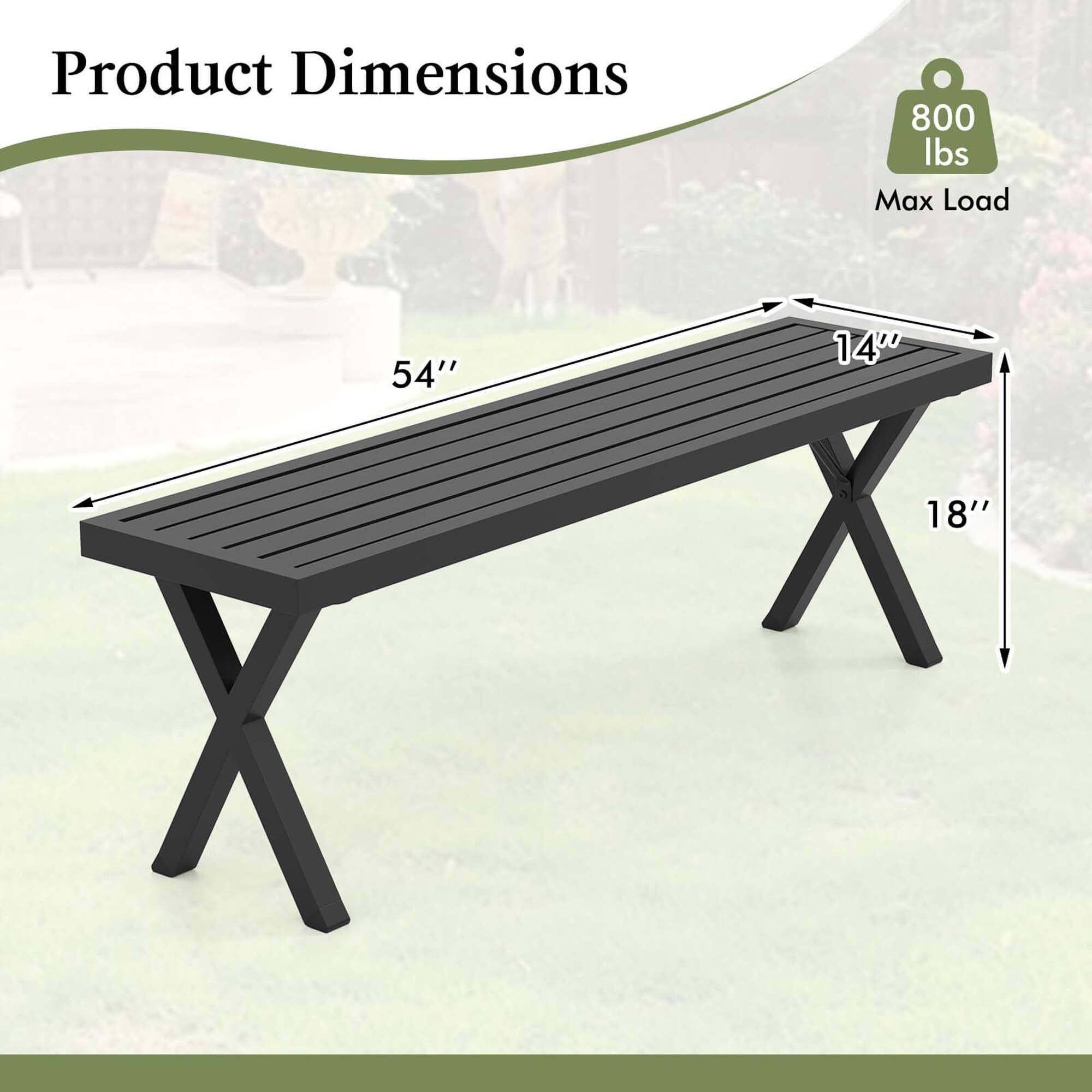 Product Dimensions 800 Ibs Max Load 54" 14" 18"