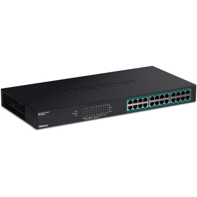 Trendnet - 24-Port Gigabit PoE+ Switch, 24 x Gigabit PoE+ Ports, 370W Power Budget, 48Gbps Switch Capacity, RackMount Kit - Unknown