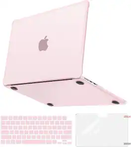 mosiso - 3 in 1 Kit Anti-Crack Slimness Case for MacBook Air 13 inch M5 M4 M3 M2 2026-2022 A3449 A3240 A3113 A2681 - Pink