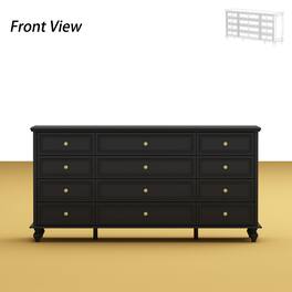 FUFU & GAGA - FUFU&GAGA 12 - Drawer Silent Dresser: Spacious & Quiet Storage Solution - Black