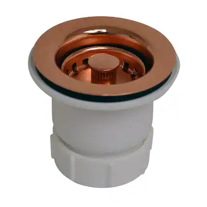 Front. Whitehaus - 2" Basket strainer - Polished Copper.