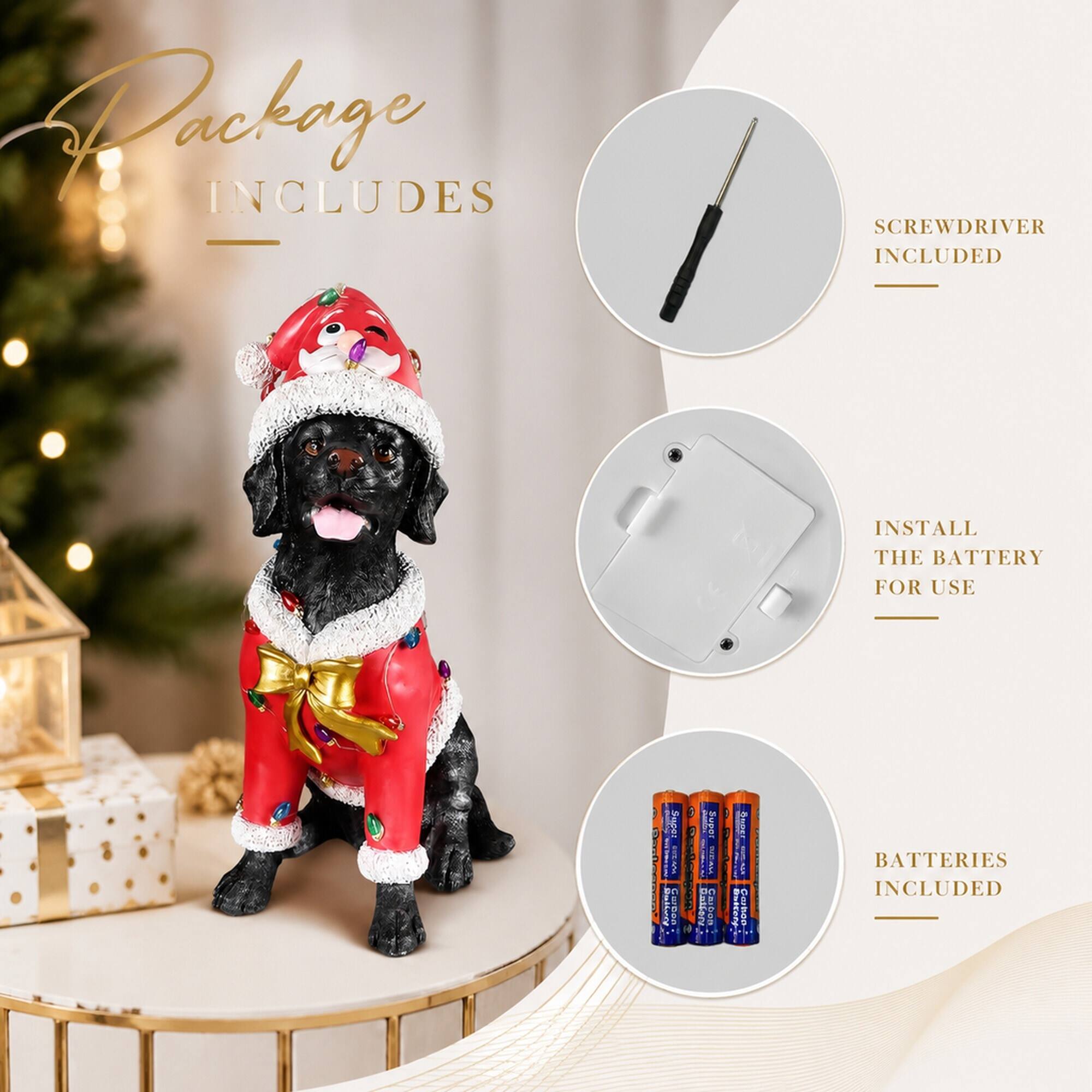 Package Includes

- Screwdriver Included
- Install the Battery for Use
- Batteries Included