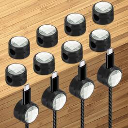 Unique Bargains - 12pcs Magnetic Spring Desk Cable Management Clips Adhesive Cord Holder Keeper for Office Desktop Wall Car - Black