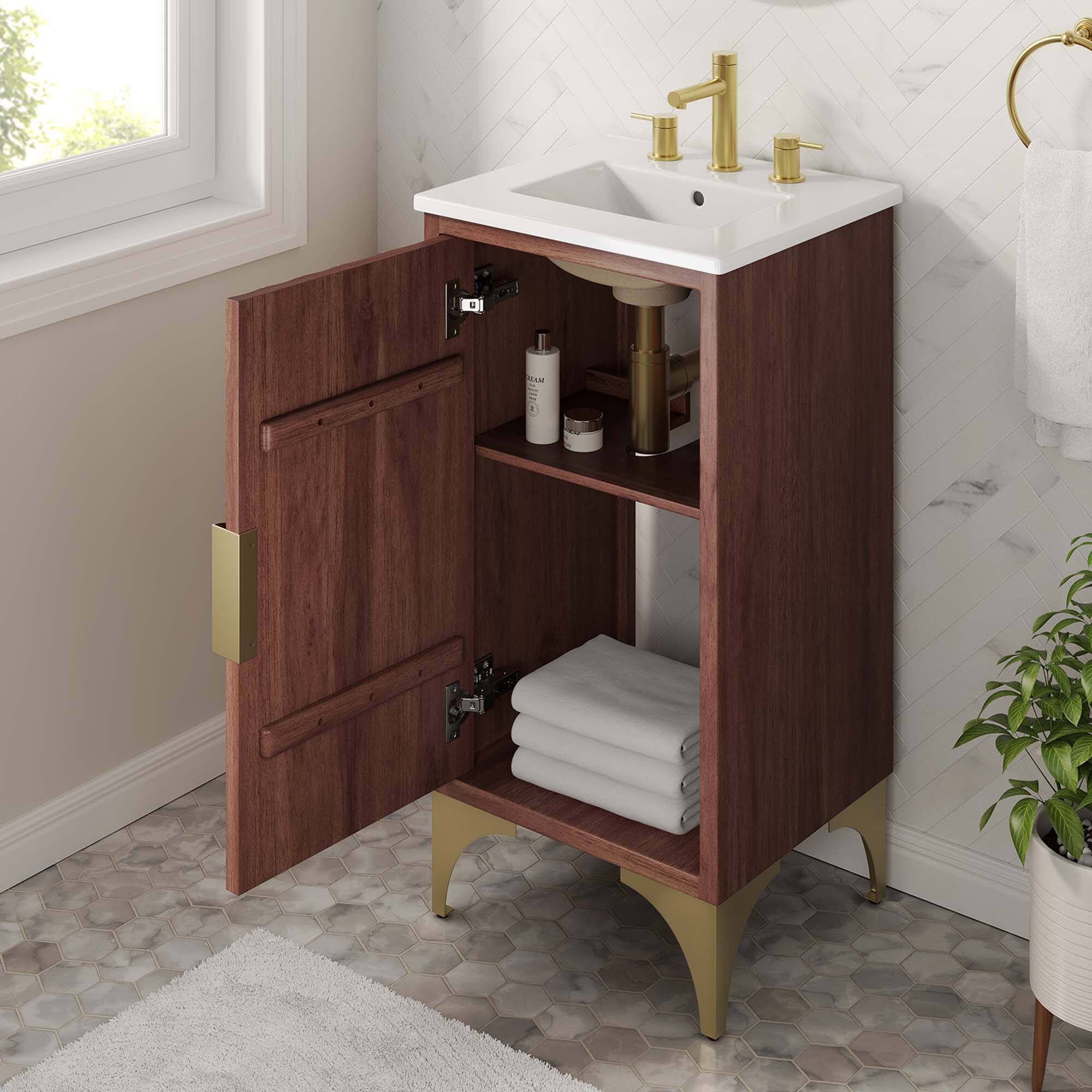 Alt View 1. Modway - Daylight Bathroom Vanity Basin Included by Modway - White Walnut.