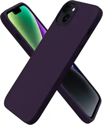 Front. Ornarto - ORNARTO Designed for iPhone 14 Plus Case 6.7,Slim Liquid Silicone 3 Layers Full Covered Protective Case-Elderberry - Elderberry.