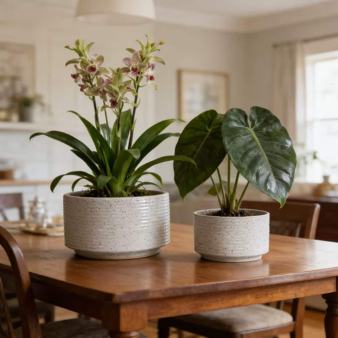 Loheer - Handmade Ceramic Planters Set of 2, White Ridged Ceramic Planter Set, 11 in and 8 in Indoor Outdoor Shelf Pots price history on PriceWatchPro