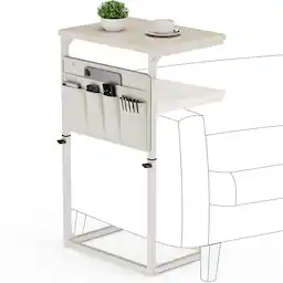 Cream White 16.35"D x 11.62"W x 17.7-32.5"H