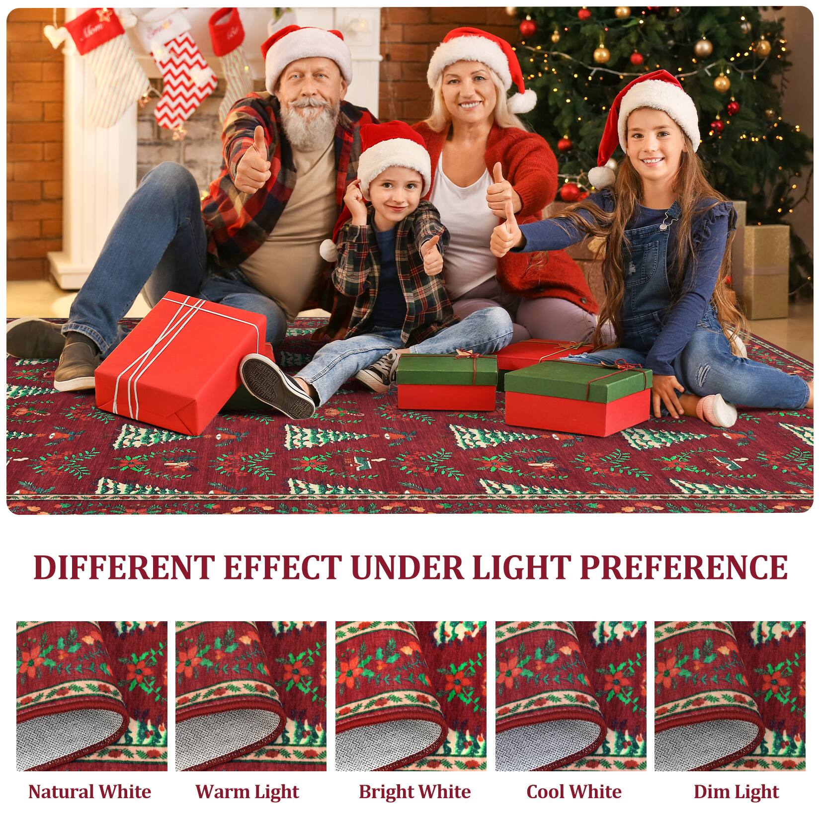 DIFFERENT EFFECT UNDER LIGHT PREFERENCE

Natural White  
Warm Light  
Bright White  
Cool White  
Dim Light