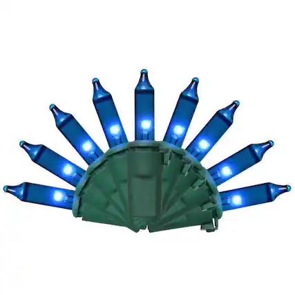 Front. Celebrations - Classic LED T5 Blue 100 ct String Christmas Lights 24.75 ft. - Blue.