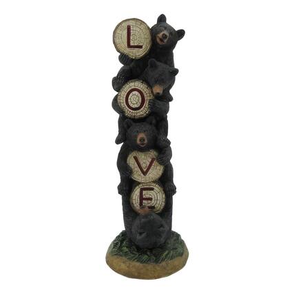 Front. FC Design - FC Design 12.75"H Bear Stack with LOVE Sign Figurine Statue Office Desk Tabletop Home Decor Gift - Multi-Color.