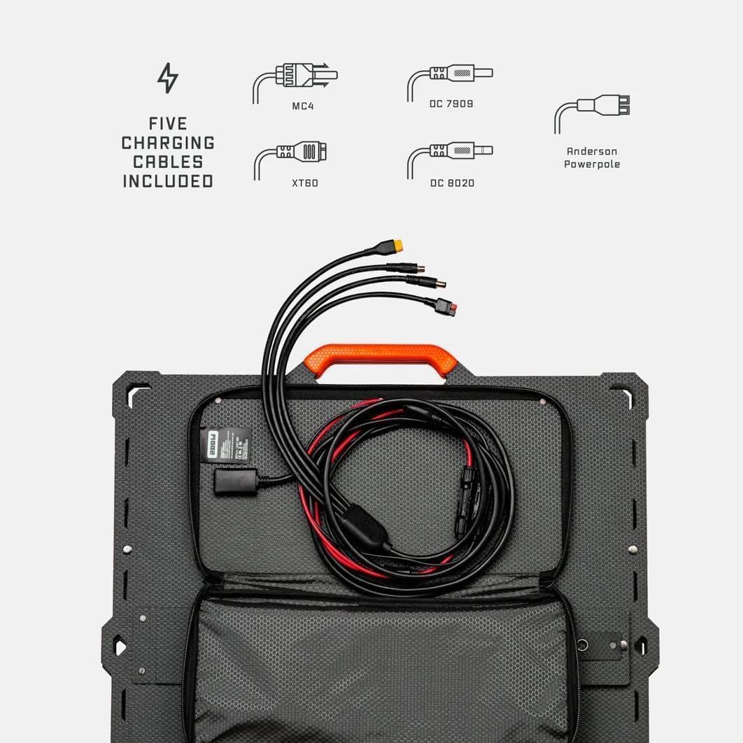 FIVE CHARGING CABLES INCLUDED  
MC4  
XT60  
DC 7909  
DC 8020  
Anderson Powerpole