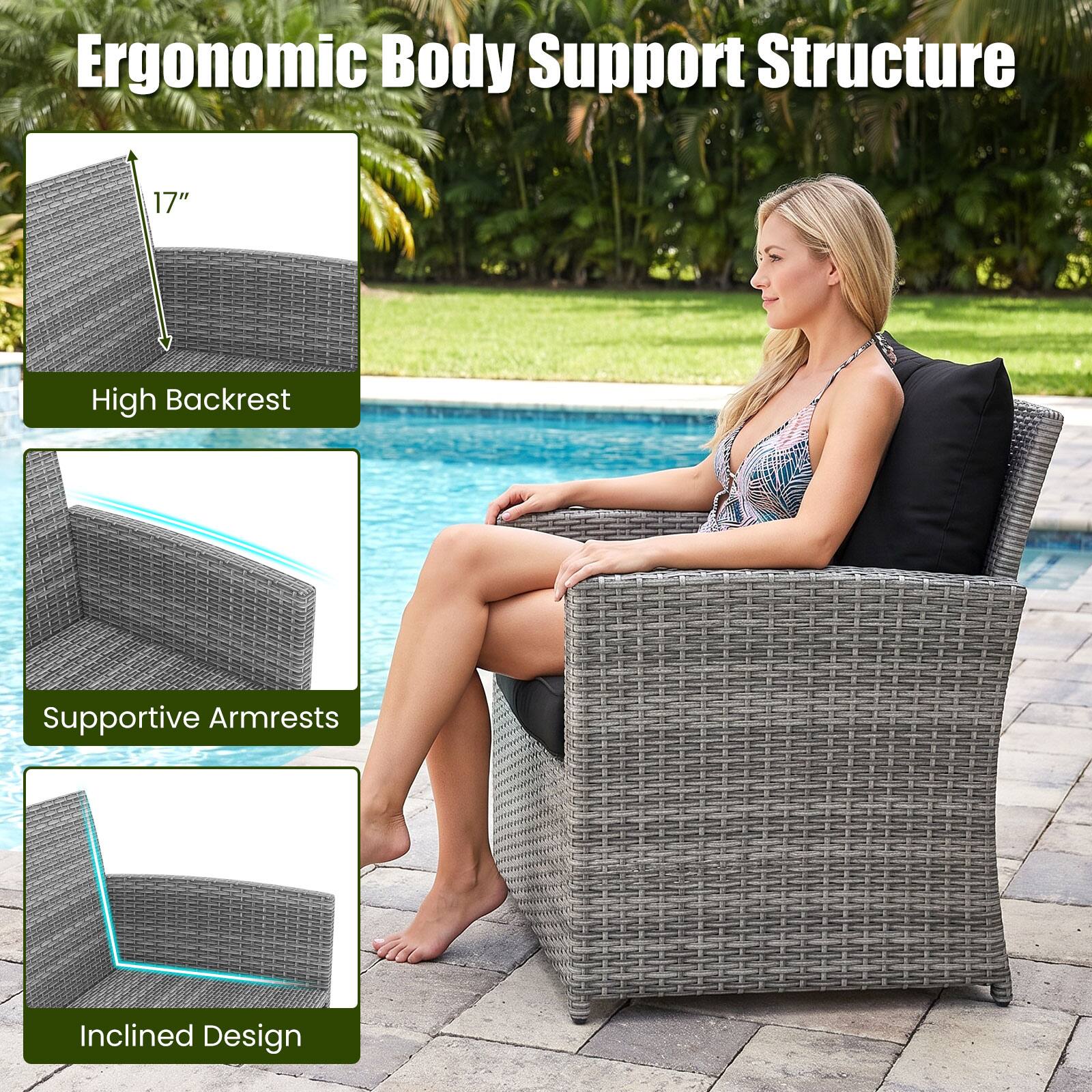 Ergonomic Body Support Structure

- 17" High Backrest
- Supportive Armrests
- Inclined Design