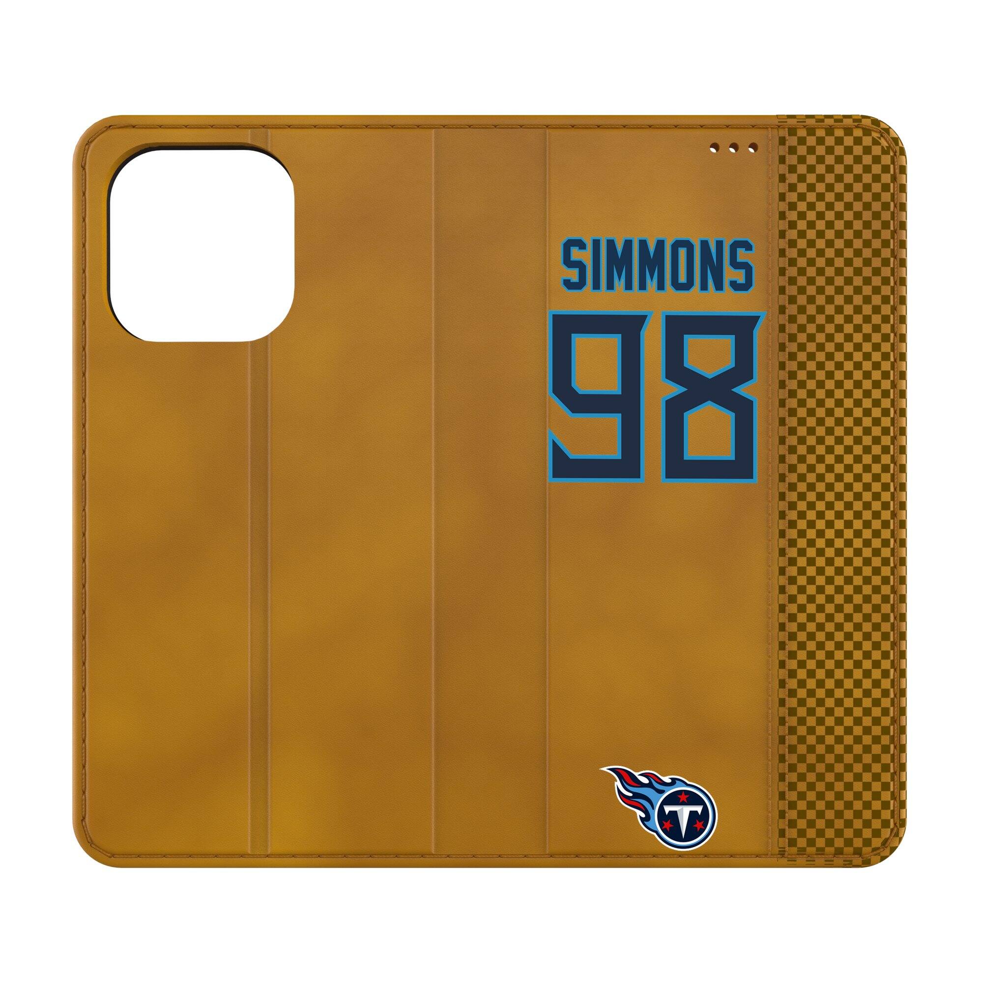 Keyscaper - NFL - Jeffery Simmons Tennessee Titans Folio iPhone Case - 16 - Brown