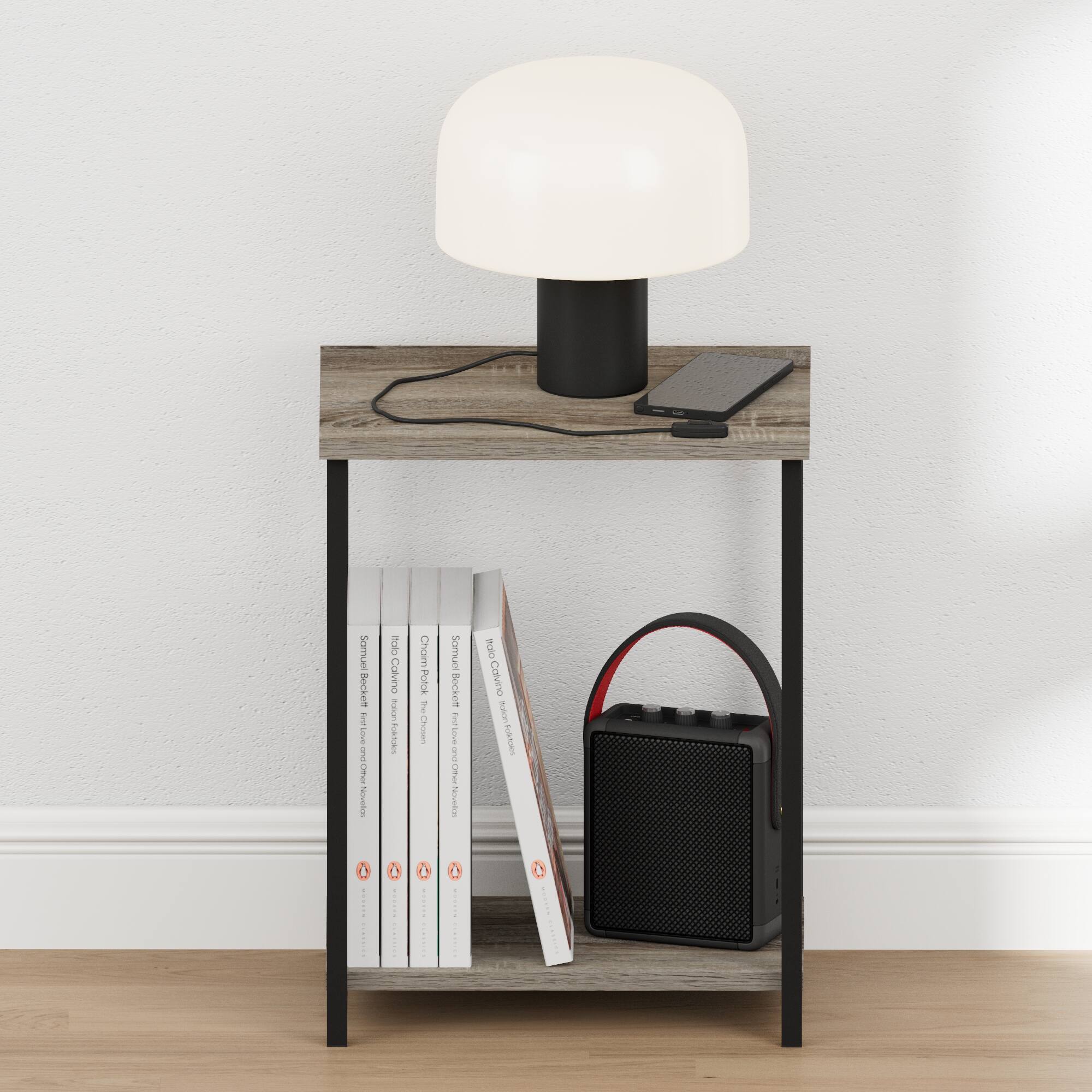 Furinno SIMPLISTIC Night Stand, 2 Tier Open Shelf Design Nightstand ...
