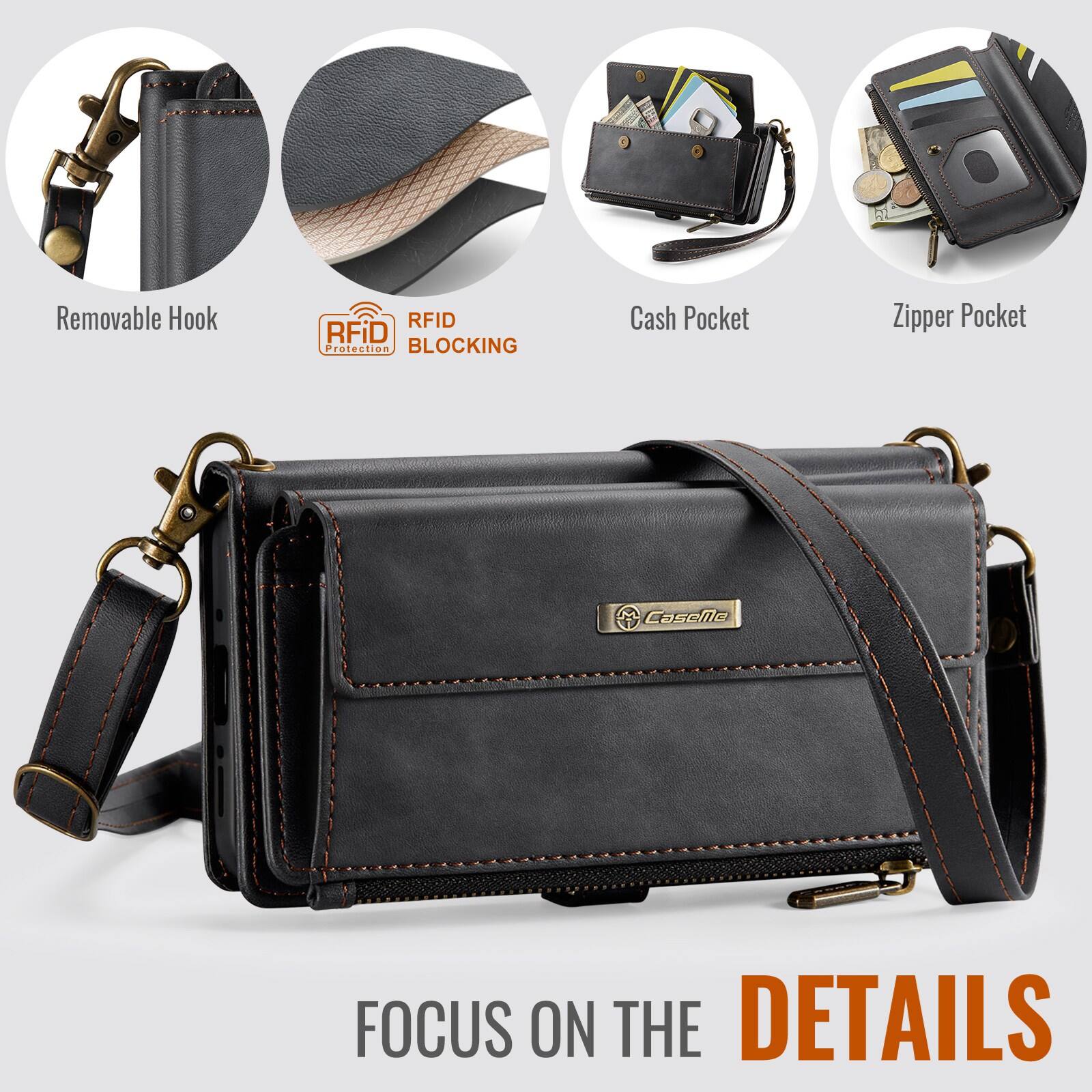 Removable Hook  
RFID Protection  
RFID BLOCKING  
Cash Pocket  
Zipper Pocket  
FOCUS ON THE DETAILS