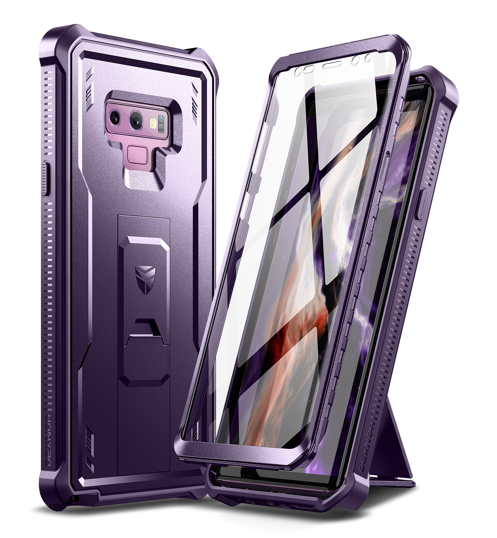 Dexnor - Full Body Case for Samsung Galaxy Note 9/6.4 inches Heavy Duty Military Grade Protection Shockproof Protective Cover - Phantom Purple