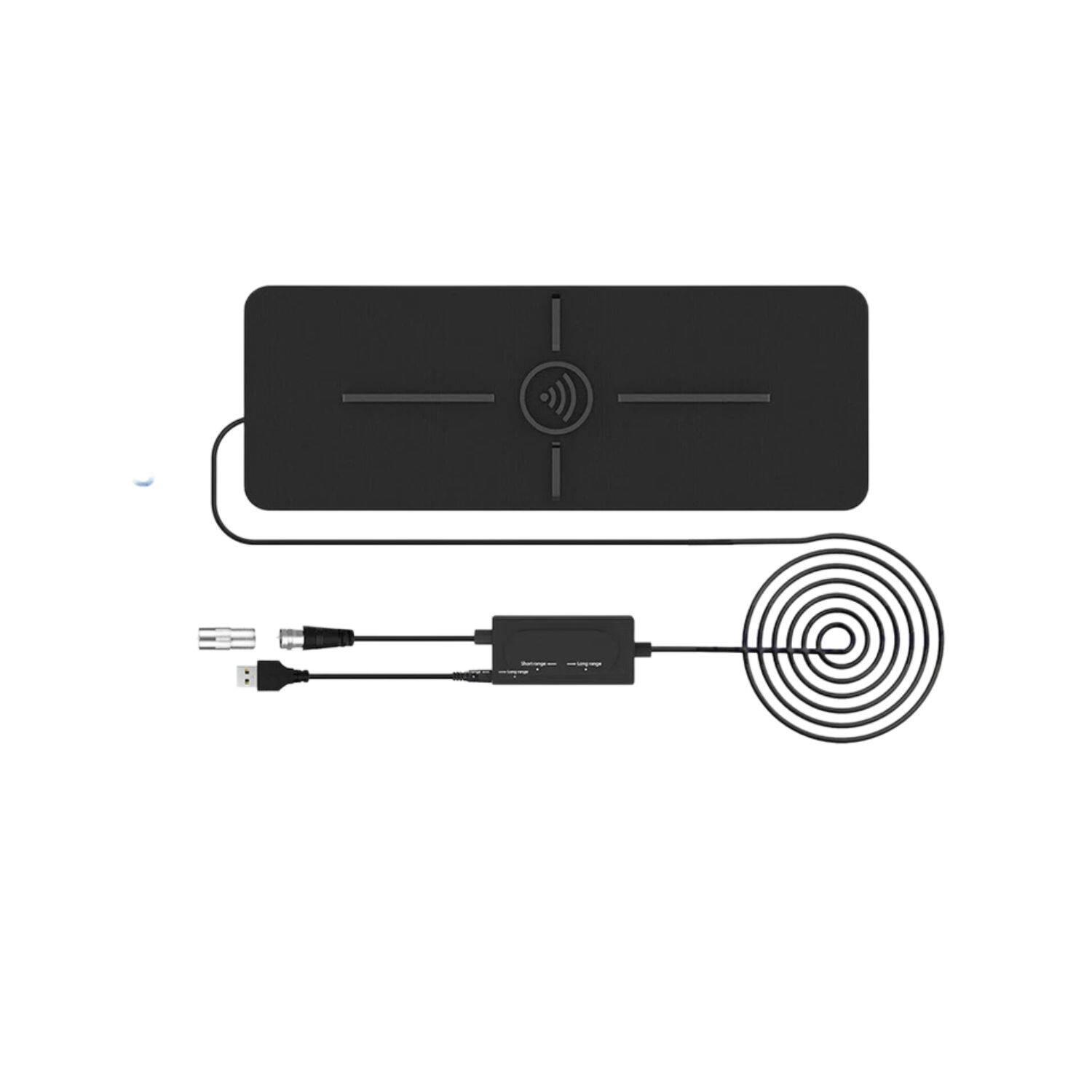 Front. Stock Preferred - 500 Miles Upgraded Indoor HDTV Antenna | 4K 1080P Digital Amplified TV Antena with 36dBi Signal Booster - Black.