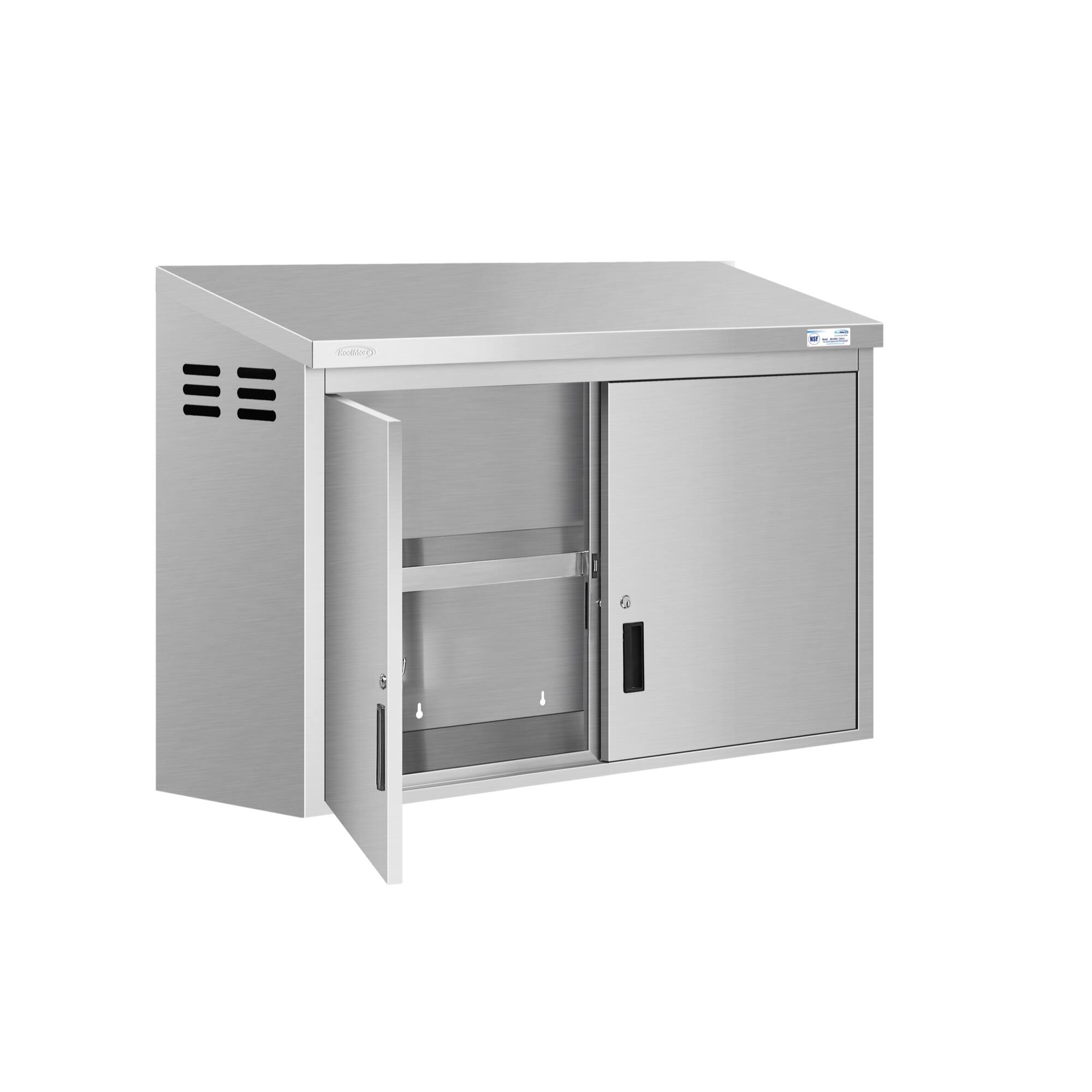 Alt View 8. Koolmore - 48 in. Kitchen Wall Cabinet with Hinged Doors and 2 shelves in Stainless-Steel (KM-WMC-1548-S) - Stainless-Steel.