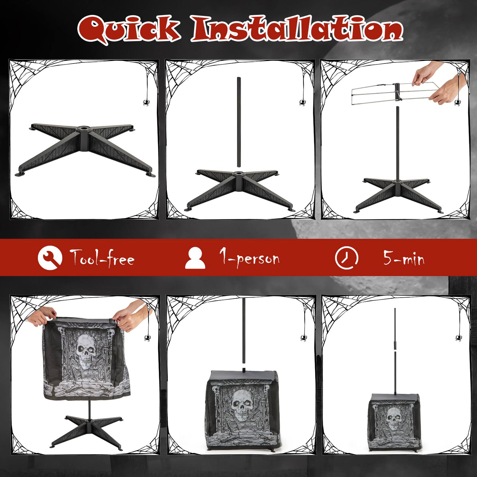 Quick Installation Tool-free 1-person 5-min