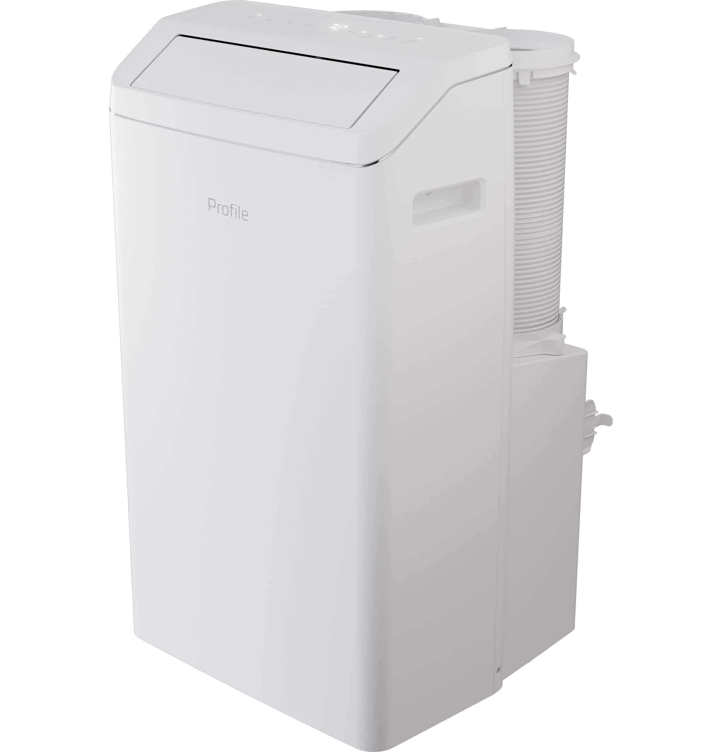 Left. GE Profile - 550 Sq. Ft. 12,000 BTU Smart Portable Air Conditioner 12,000 BTU Heater with Inverter Technology for Energy Savings - White.
