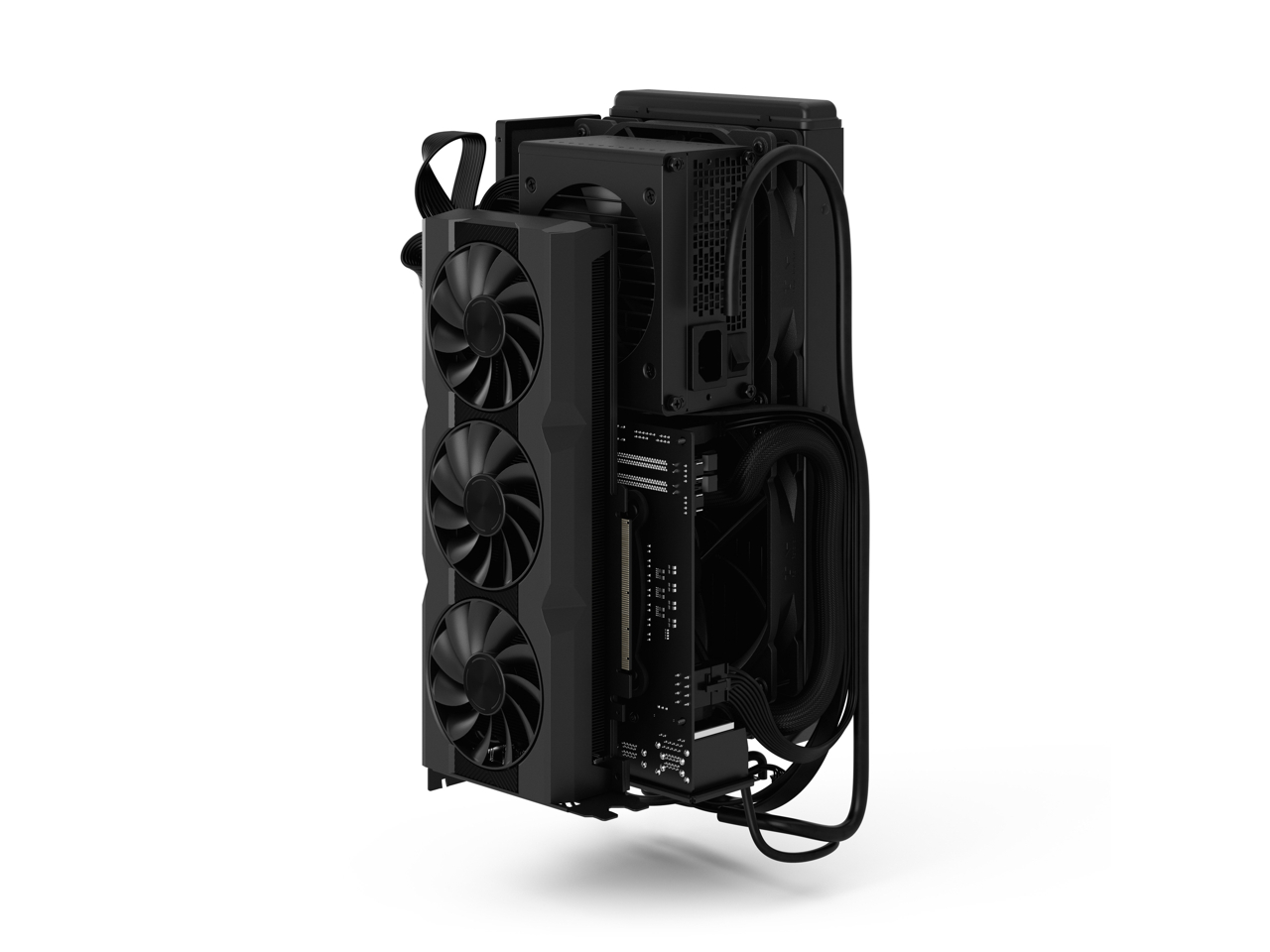 Alt View 9. Fractal Design - Fractal Design Mood Black Mini-ITX Small Form Factor PC Case with PCIe 4.0 Riser - Black.
