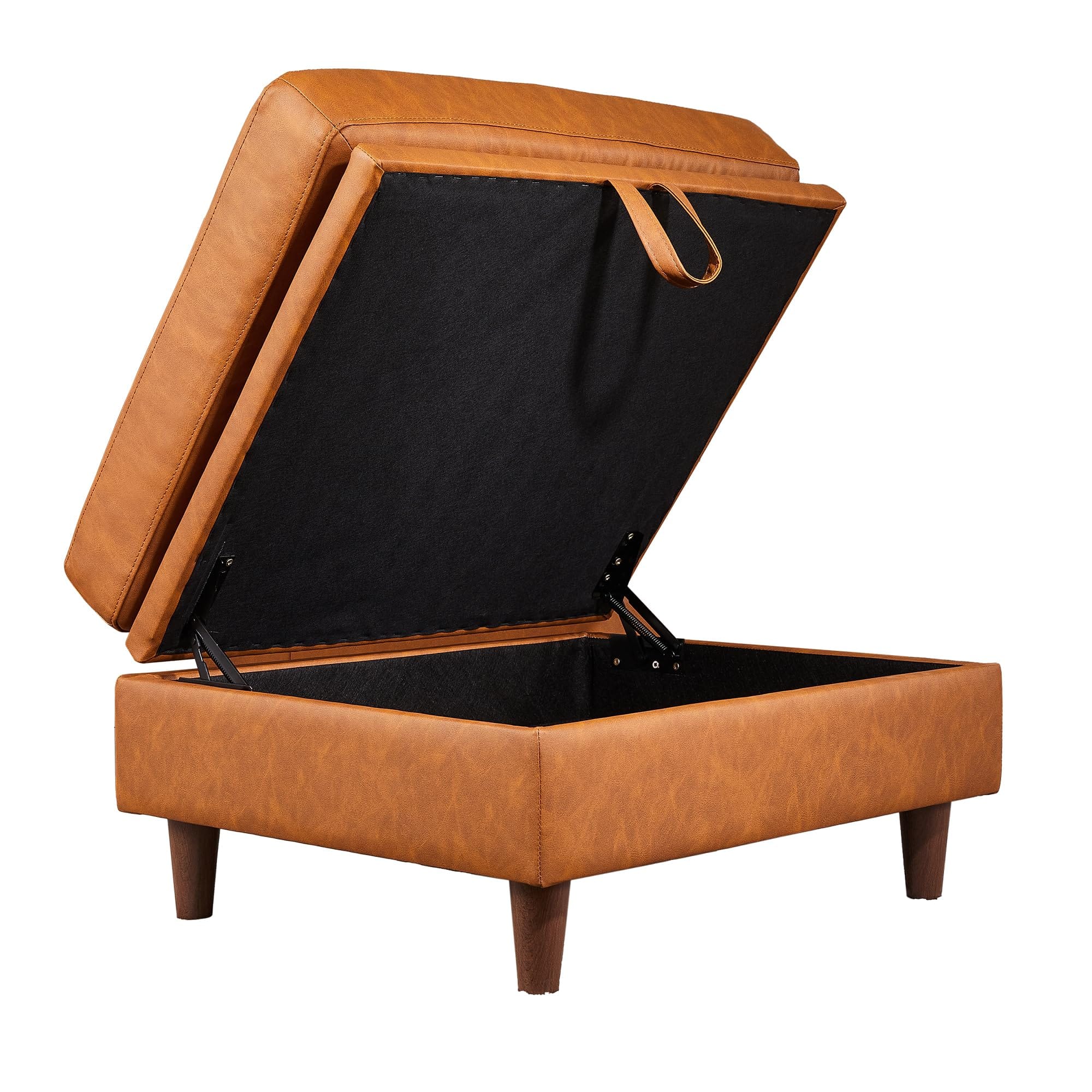 Jojoka - Storage Ottoman Module for Modular Sectional Sofa, PU Leather Ottoman for Sectional Sleeper Couch - Brown