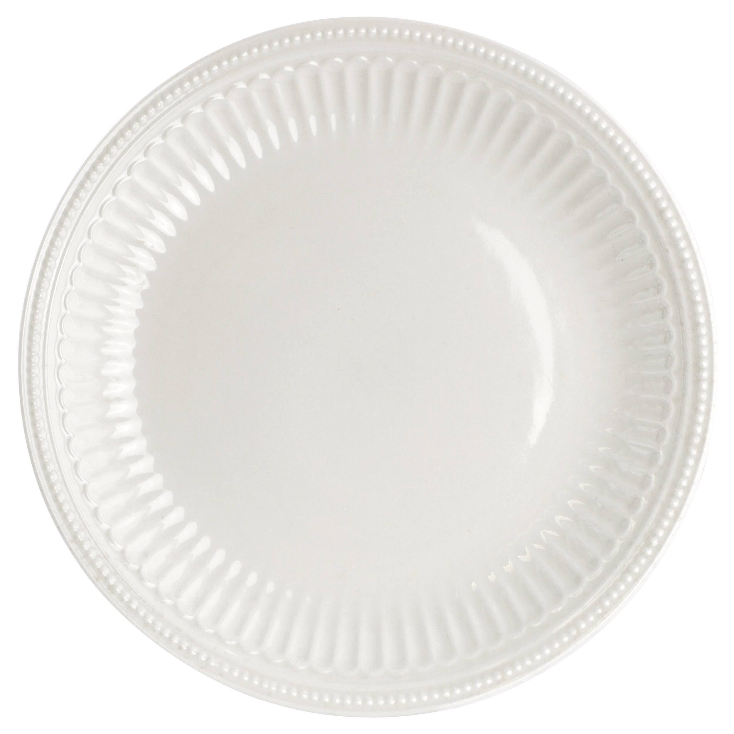 Angle. Elama - Elama Hansel 6 Piece Stoneware Dinner Plate Set in White, Service for 6 - White.