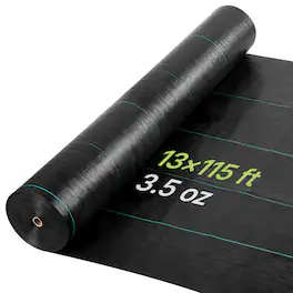 VEVOR - Weed Barrier Fabric Heavy Duty,13x115FT 3.5oz Landscape Fabric, Woven Weed Blocker Fabrics, Garden Fabrics Weeds Barrier - Black