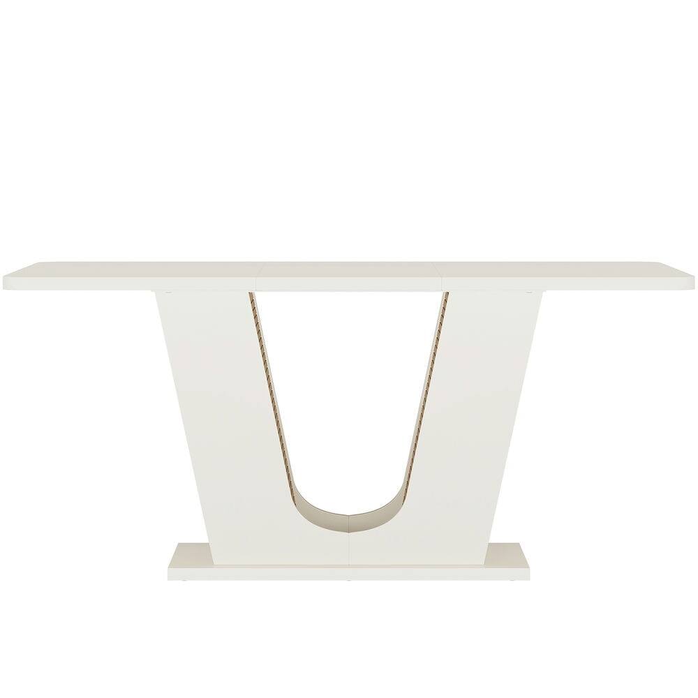 Back. Kadyn - Kadyn End Table,Dining Table, Living Room Table,55" Dining Table, Modern Kitchen Table With U-shaped Base,White - White.