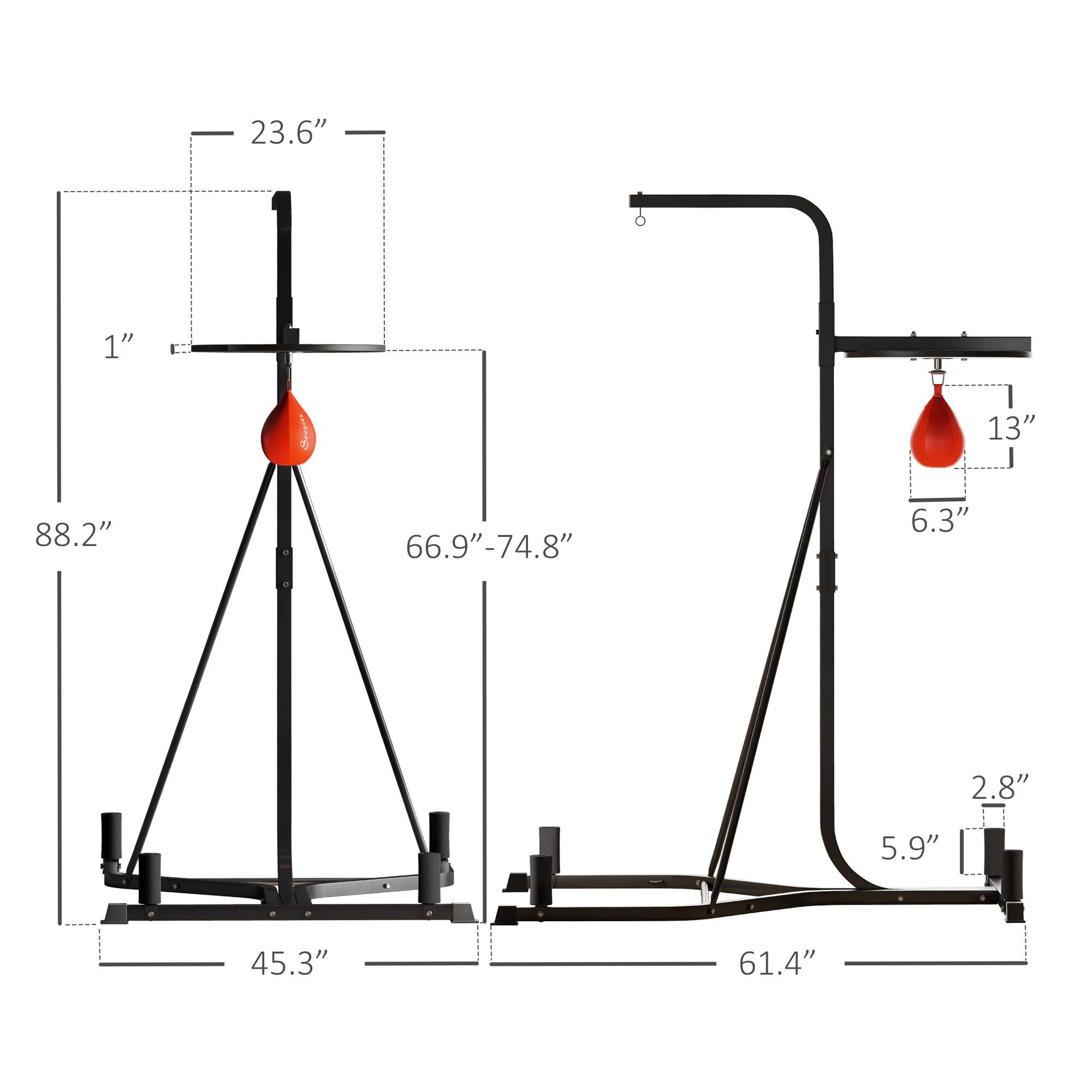 23.6"  
1"  
13"  
88.2"  
66.9"-74.8"  
6.3"  
2.8"  
5.9"  
45.3"  
61.4"