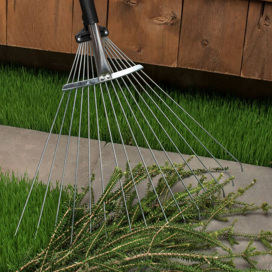 4t Silver Rake Kings County Tools Adjustable Metal Leaf Rake Silver and Black GW33A02 ...