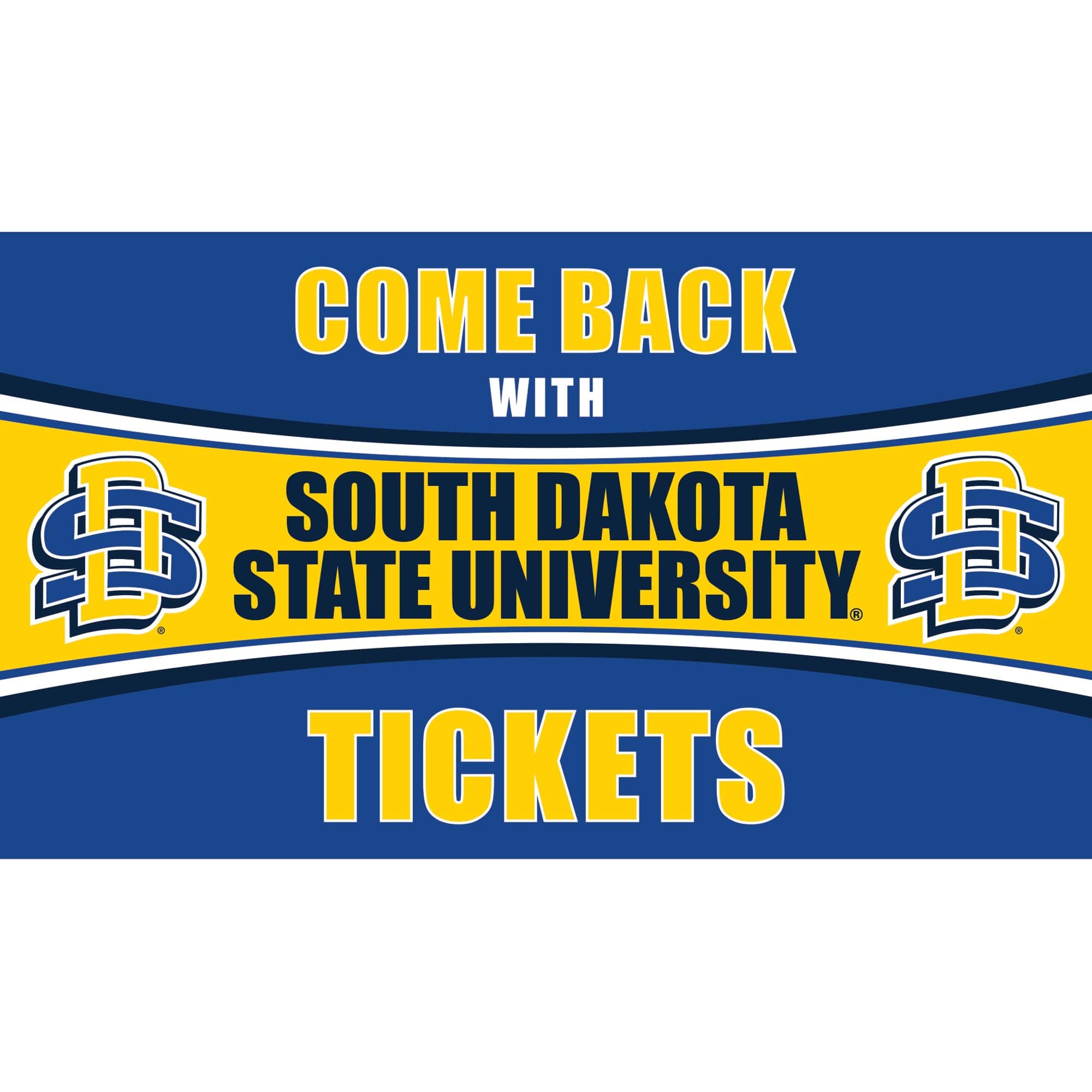 Evergreen Enterprises - South Dakota State Jackrabbits 28" x 16" Come Back With Tickets Door Mat - Multicolor