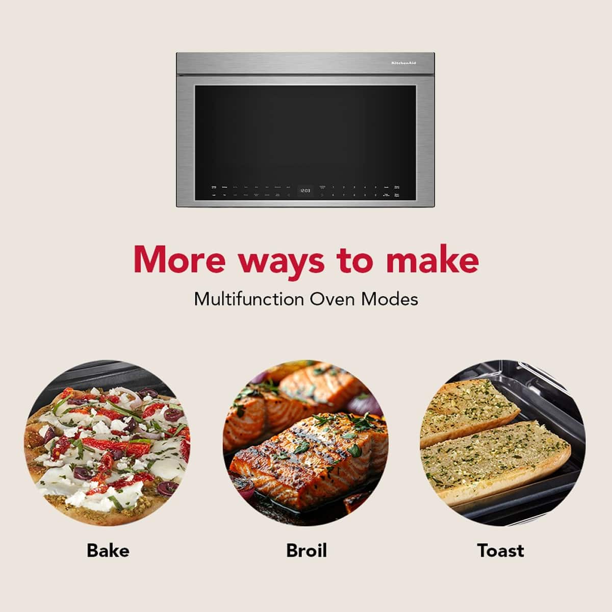 KitchenAid KitchenAid - 1.1 Cu. Ft. Convection Flush Built-In Over-the-Range Smart Microwave with Sensor Cooking and Air Fry Mode - Stainless Steel 6