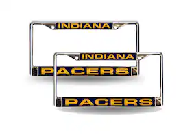 Rico Industries - Indiana Pacers Chrome Metal Laser License Plate Frame - Set of 2 Frames - Multi