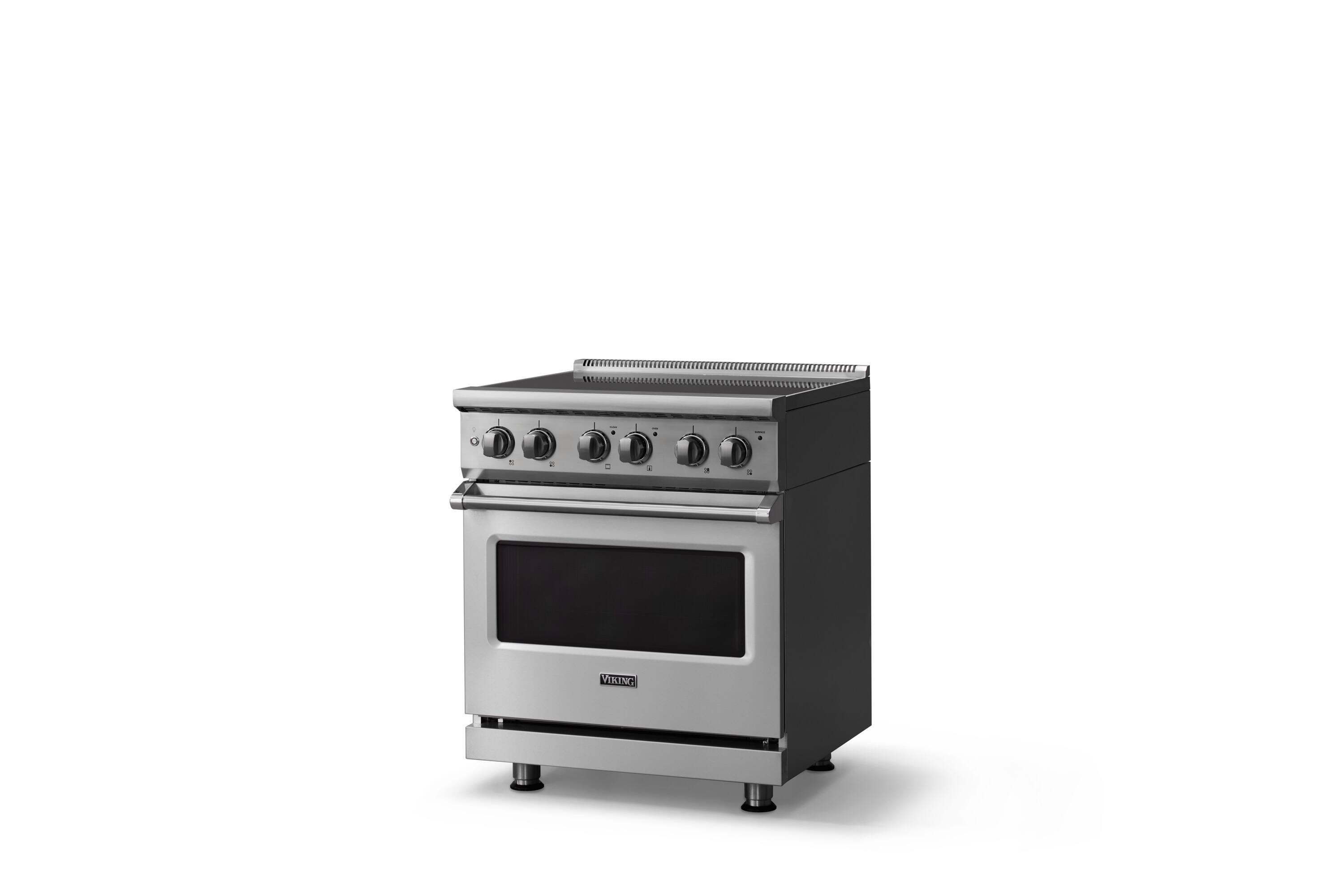 Angle. Viking - 30 in. Wide 4 Elements Pro 5 Series 4.7 Cu. Ft. Freestanding Electric Convection Range - Stainless Steel - Stainless Steel.
