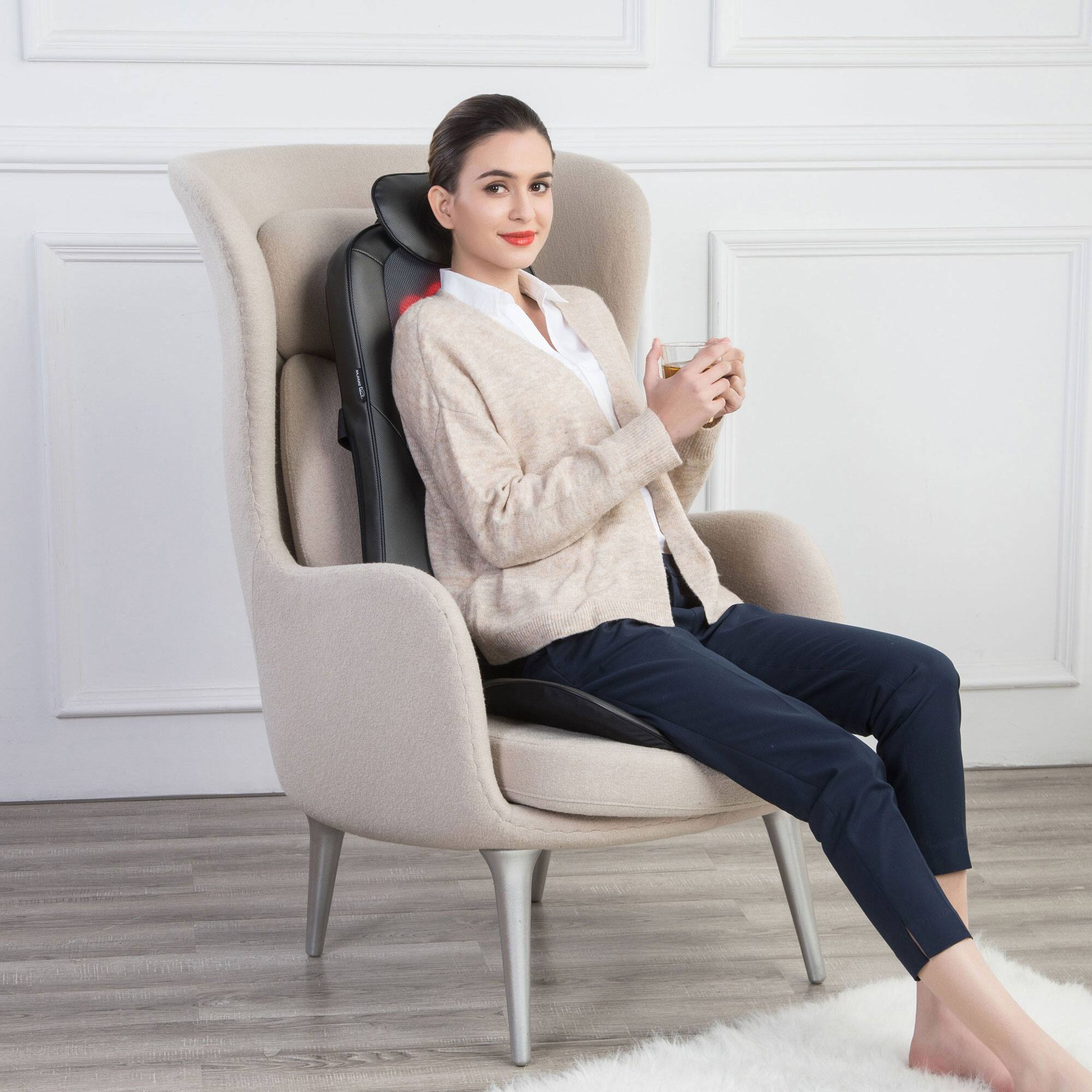 Alt View 1. Snailax - Snailax Shiatsu Massage Seat Cushion, 3D 2-in-1 Modes Back Massager with Heat - black.