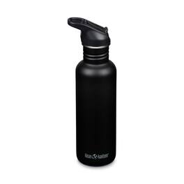 Klean Kanteen - 27oz Classic Water Bottle w/ Flip Seal Sport Cap & Straw - Leakproof - Stainless - Black