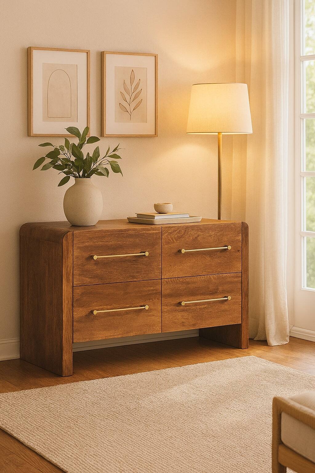 Alt View 6. Artisan Furniture - Artisan Furniture Solid Wood Oakline Four Drawer Chest, Brown - Brown.