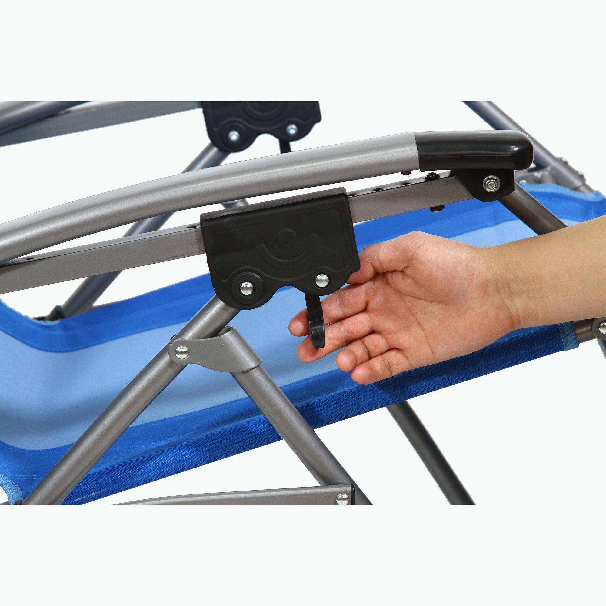 Alt View 7. Kamp-Rite - Kamp-Rite Outdoor Folding Reclining Zero Gravity Chair w/ Headrest Pillow, Blue - Blue.
