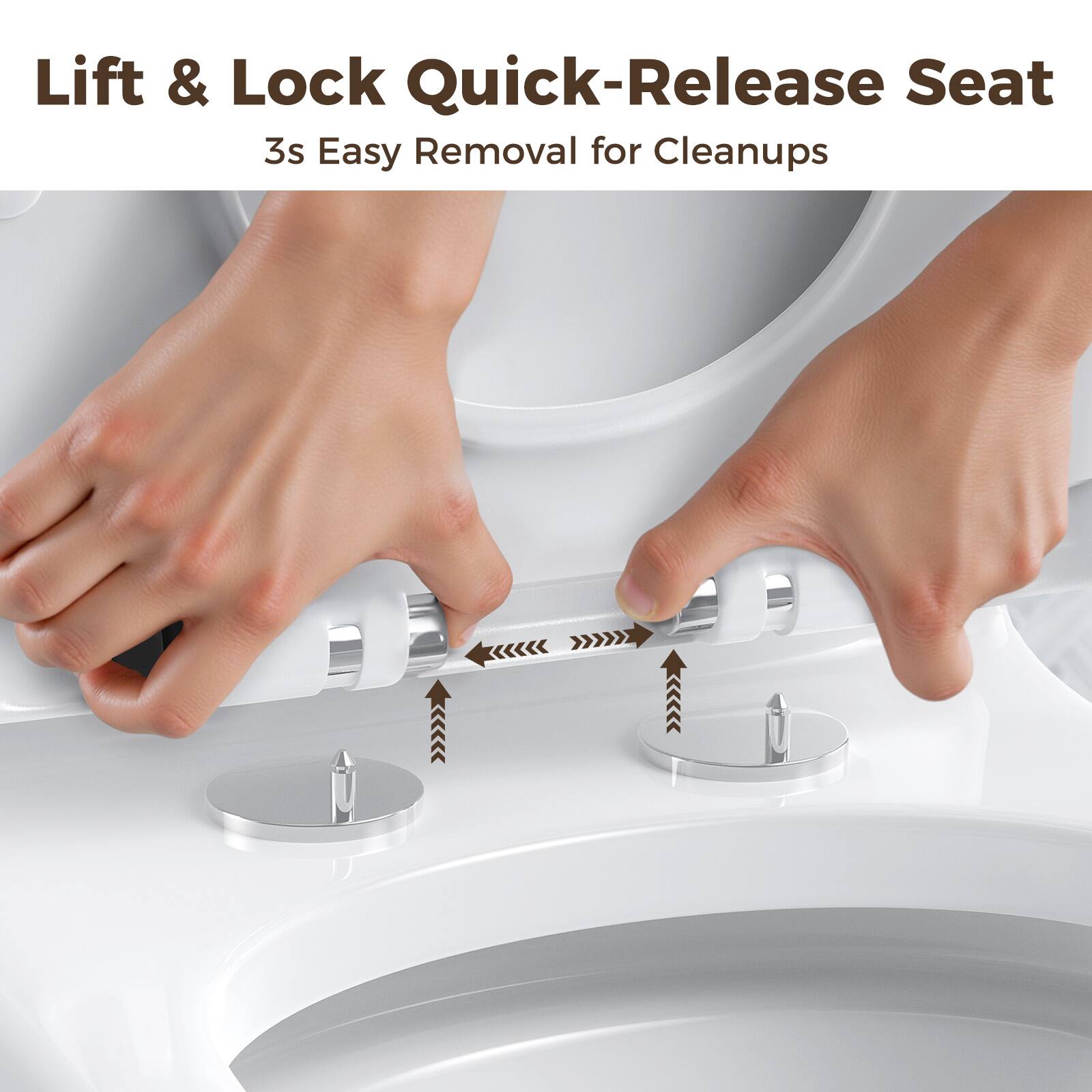 Lift & Lock Quick-Release Seat  
3s Easy Removal for Cleanups