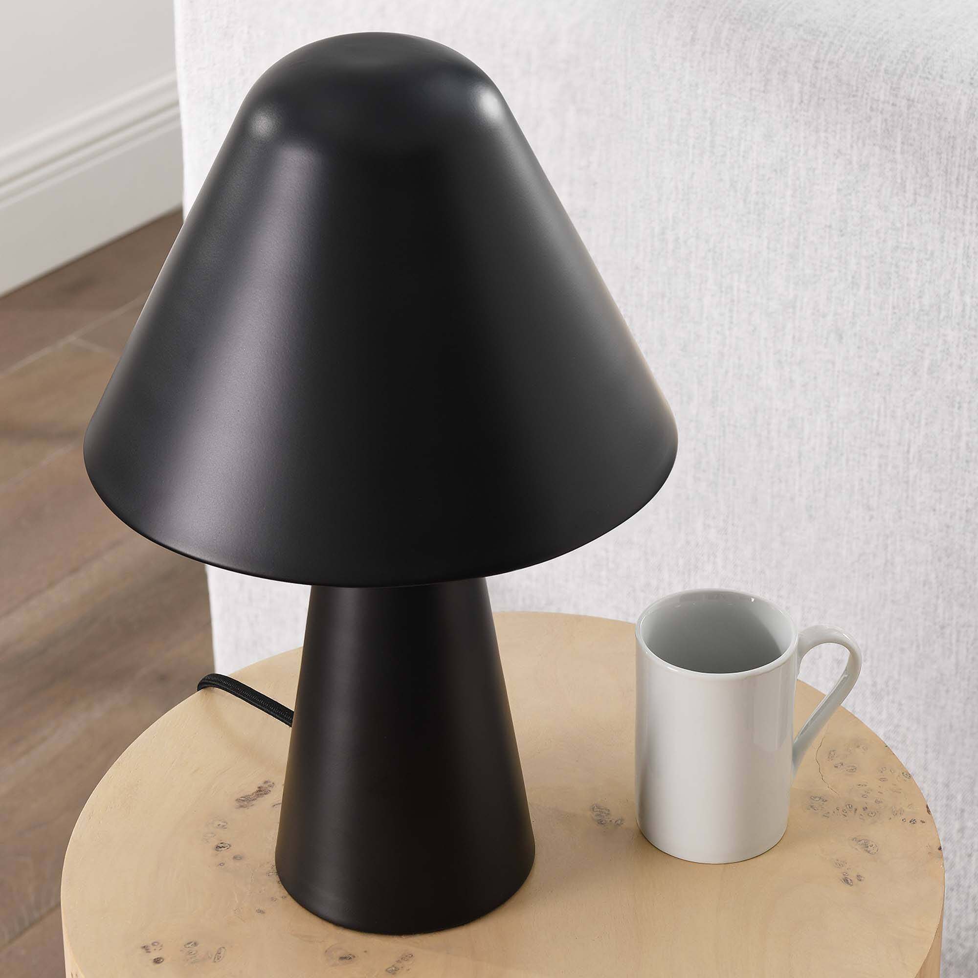 Alt View 1. Modway - Jovial Metal Mushroom Table Lamp by Modway - Black.