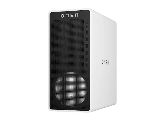 Front. HP OMEN - OMEN Desktop Intel Core Ultra 7, 32 GB;1 TB SSD Windows 11 Home - Ceramic white.