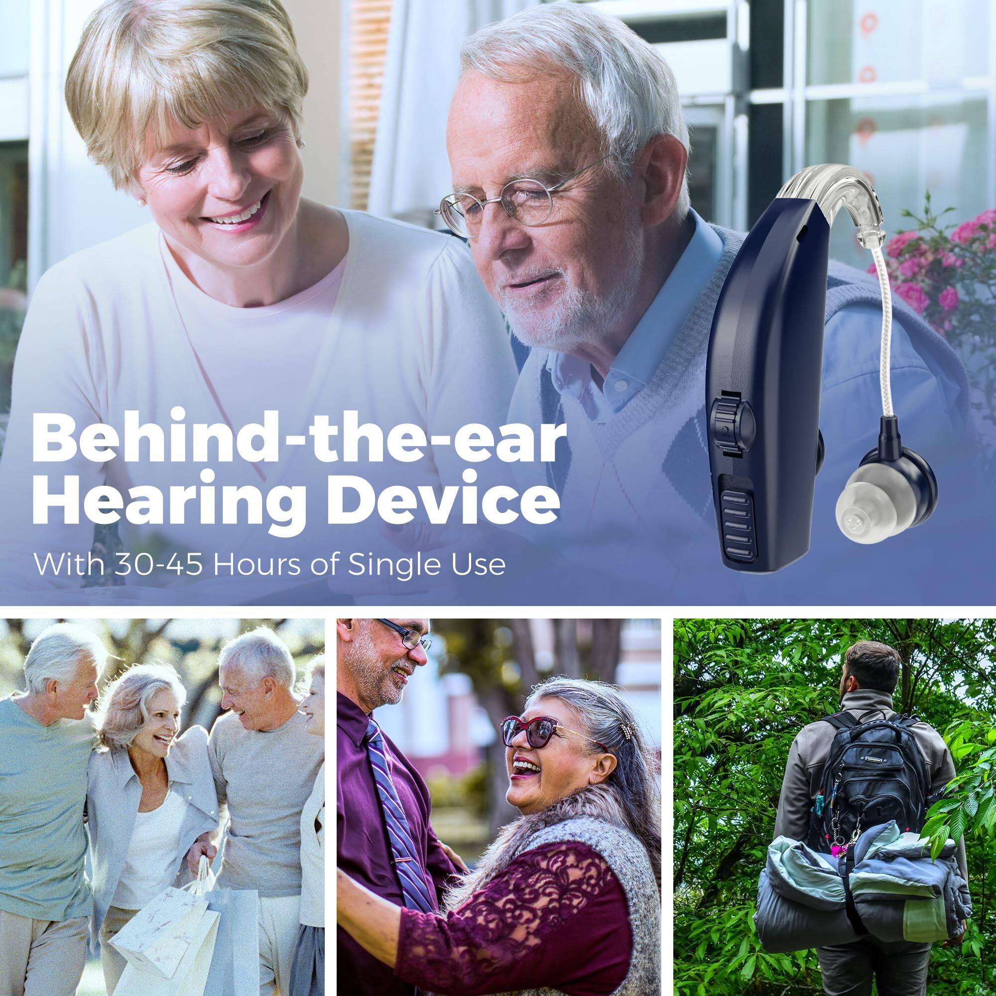 Behind-the-ear Hearing Device  
With 30-45 Hours of Single Use