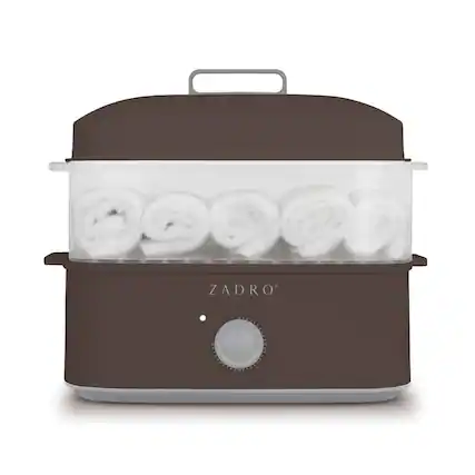 Front. Zadro - Zadro 8-Liter Towel Steamer with Tongs - Chocolate.
