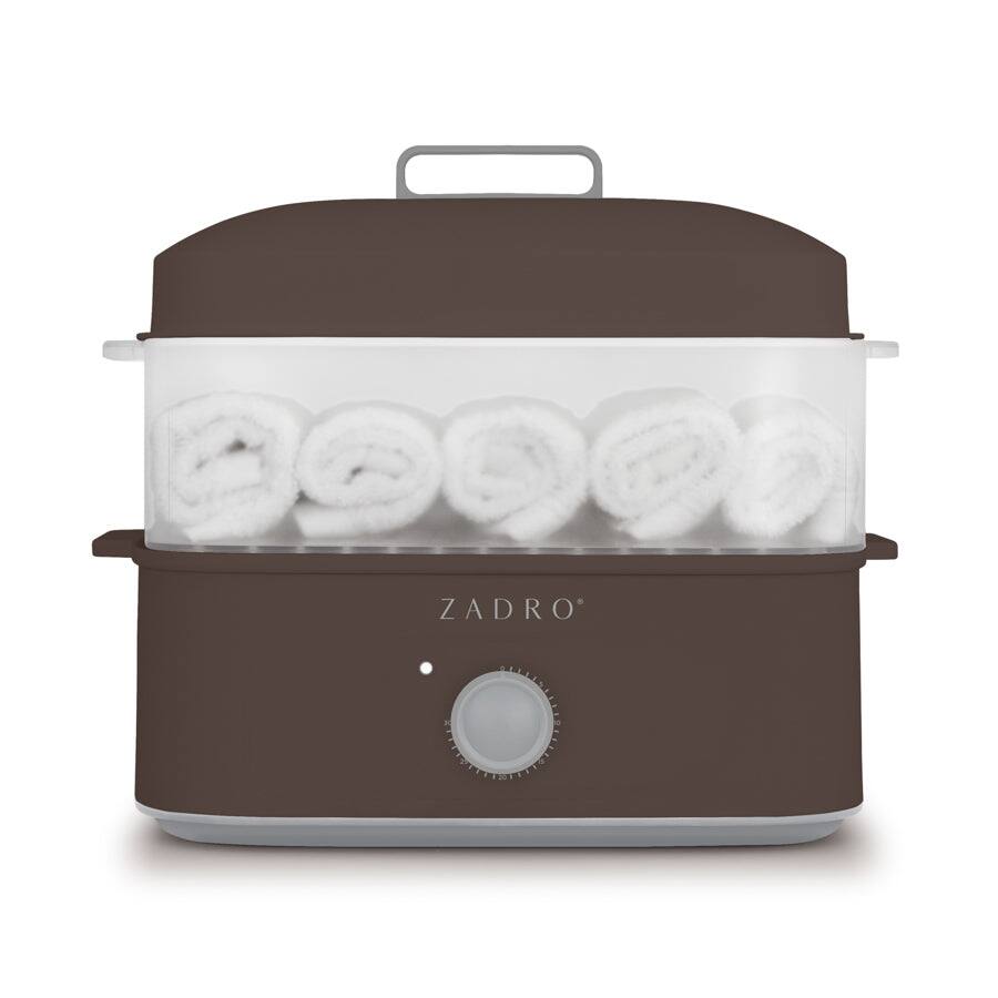 Front. Zadro - Zadro 8-Liter Towel Steamer with Tongs - Chocolate.